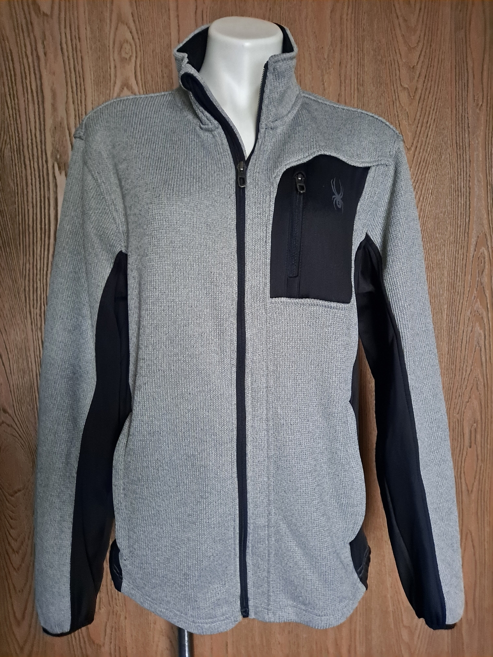 Spyder Men's Light Gray & Black Performance Full-Zip Jacket